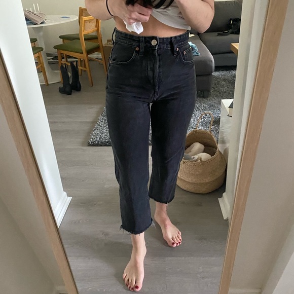 Zara Straight Leg Jeans Cropped - Picture 1 of 4